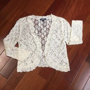 Delicate cream knit shrug/sweater